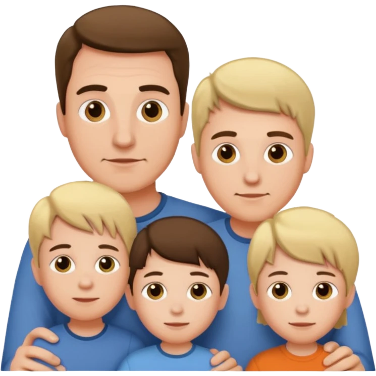 нарисую папу с 4 детьми emoji