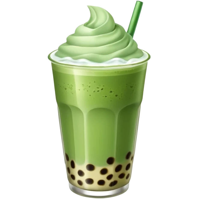 matcha latte with boba and ice emoji