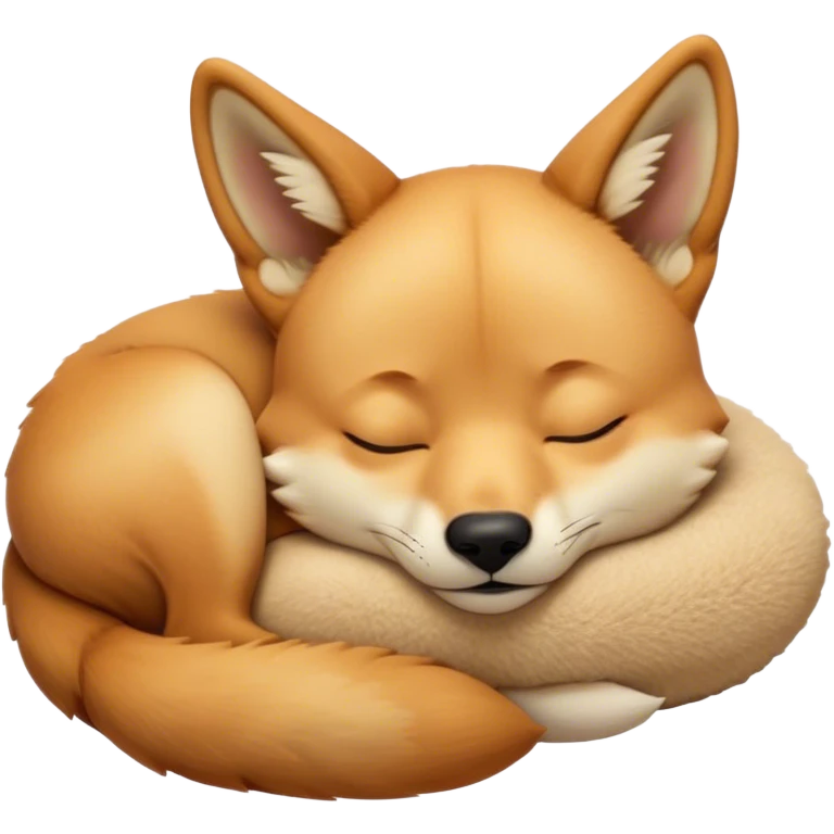 Meme-Worthy Cute Sleeping Dingo Portrait Emoji, Head resting peacefully with a contented smile, showcasing a lean build and a luxuriously soft sandy fur, eyes shut in a serene, restful nap, Simplified yet hilariously adorable features, highly detailed, glowing with a soft, drowsy light, high shine, relaxed and utterly lovable, stylized with an air of playful laziness, bright and heartwarming, soft glowing outline, capturing the essence of a comically sleepy dingo, so meme‐worthy it feels like it could instantly become the next viral sensation of adorable outback slumber! emoji