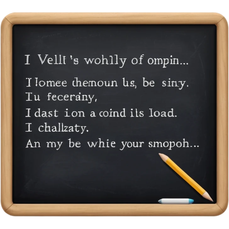 black board whith white words emoji