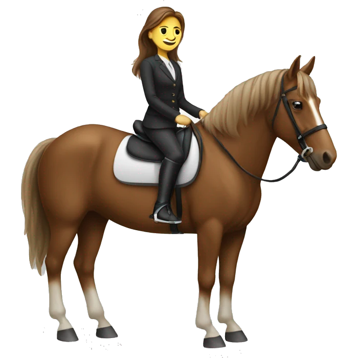 Horse with woman brown hair rider emoji