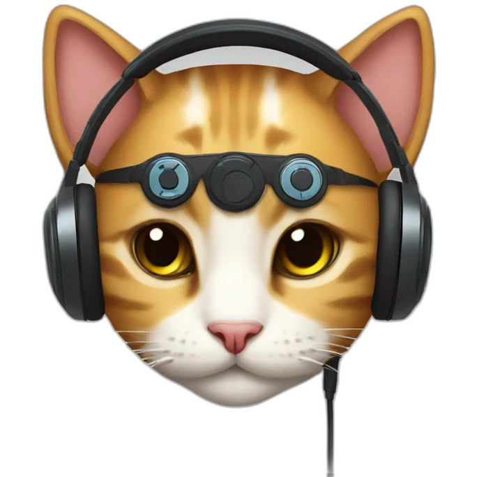 Cat gamer headphone emoji