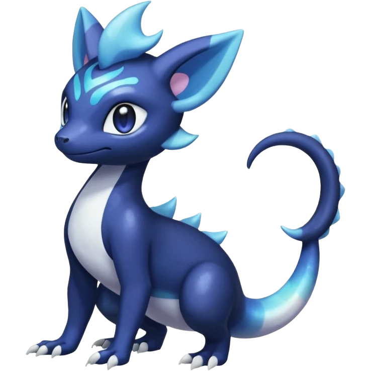 Shiny pastel Nebulae Salandit-Meowstic-Noibat-Fakémon-hybrid-creature (full body)  emoji