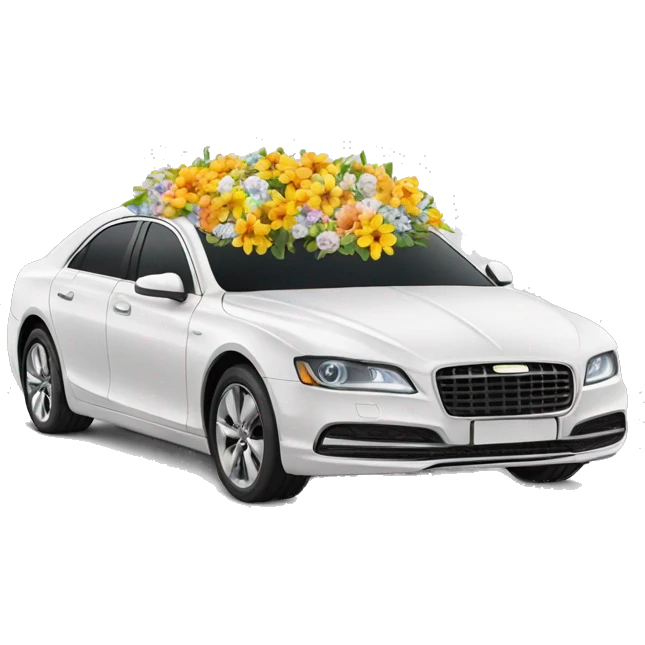 Luxury car with flowers in the trunk  emoji