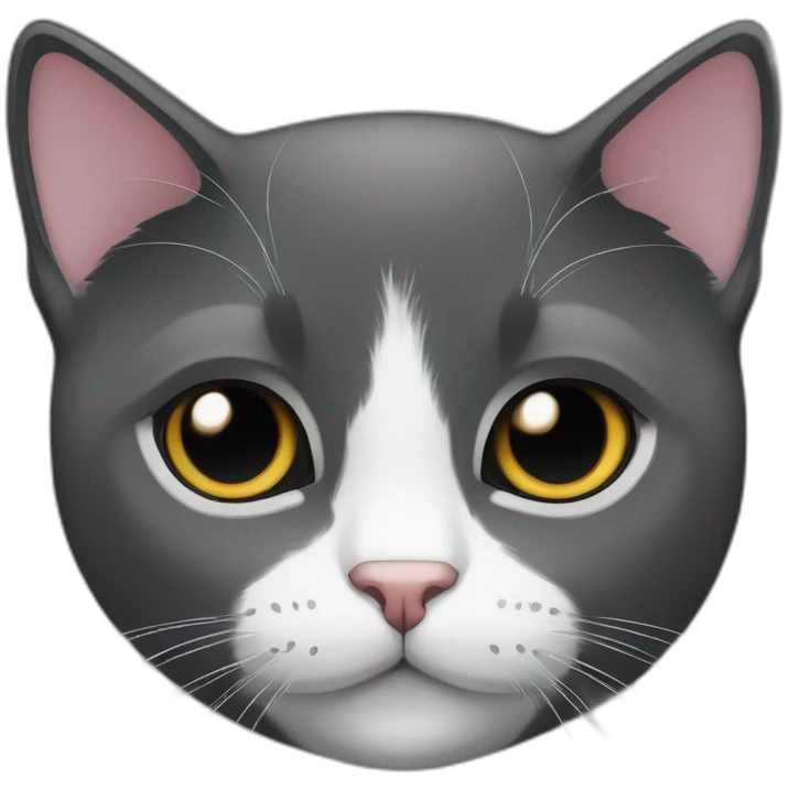 Face only of a black British short hair cat emoji