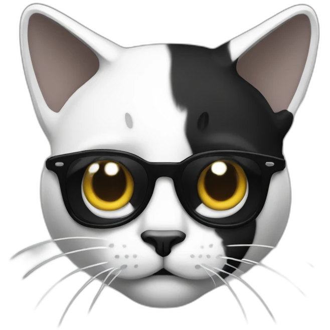 Cat black and white rappers emoji