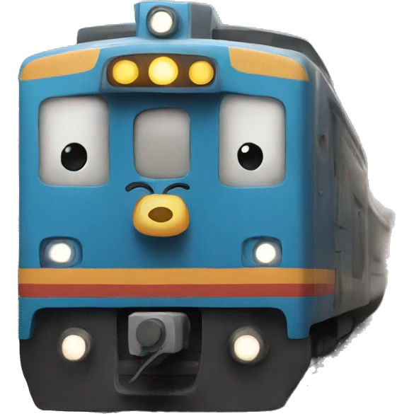 Train with a face emoji
