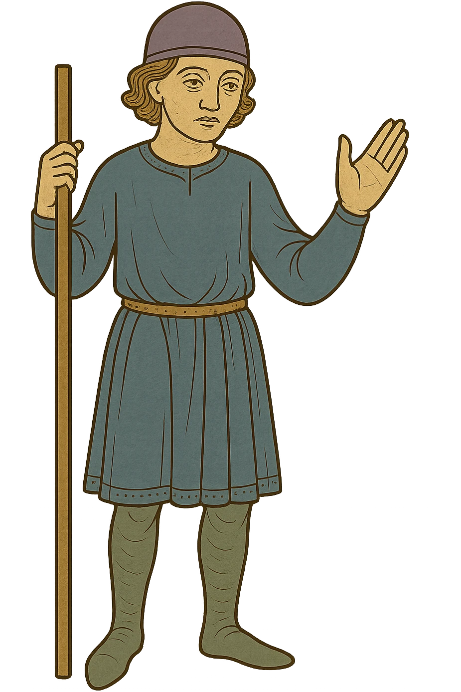 Remove the background, keep only the medieval peasant character with transparent background. emoji