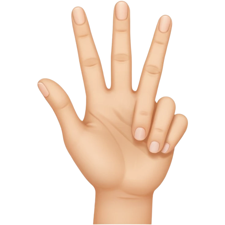 A hand that raises its  three fingers  emoji