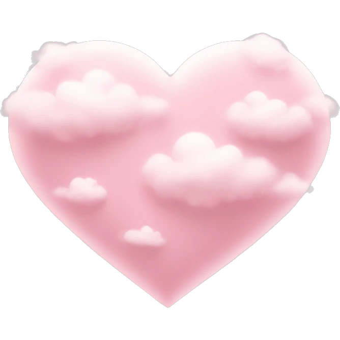light pink heart with clouds emoji