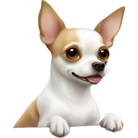 White and brown chihuahua in car interior emoji