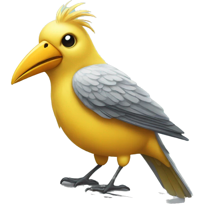bird working on a laptop emoji