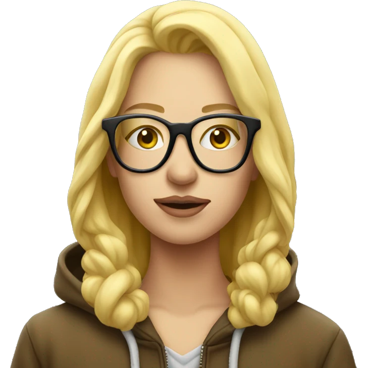 blonde glasses hoodie smoking emoji