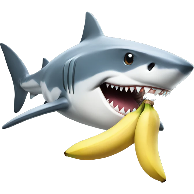 Shark eating a banana emoji