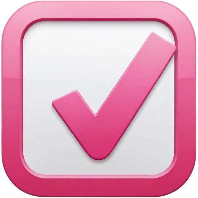 Pink check mark in a white square emoji
