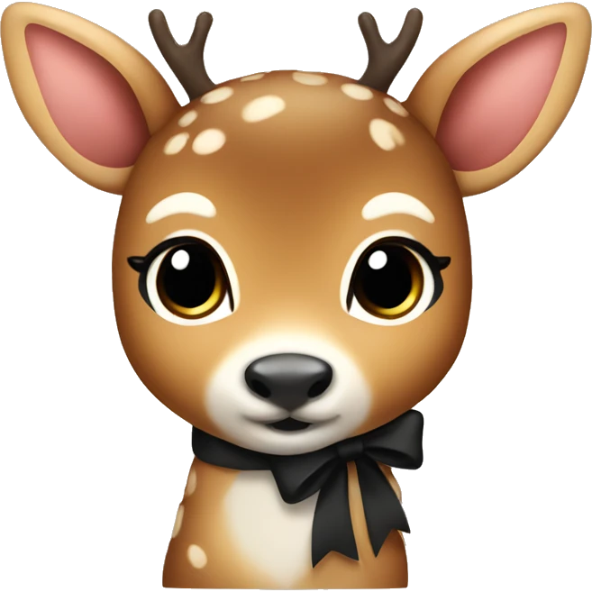 cute deer with black bow  emoji