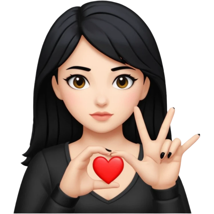 reyna from valorant doing the black heart with her fingers emoji