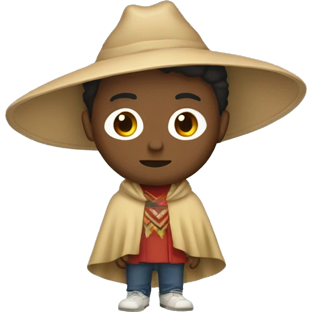Persona felíz con un poncho emoji