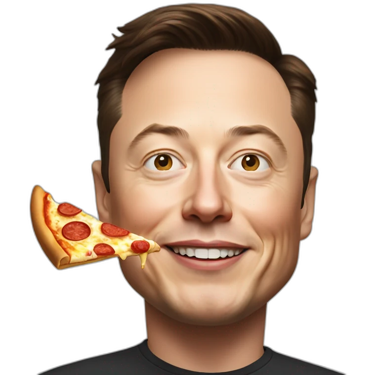 Elon musk eat pizza emoji