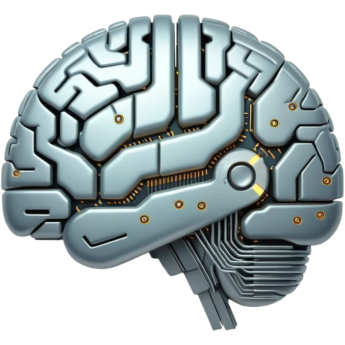 AI digital brain with circuits emoji