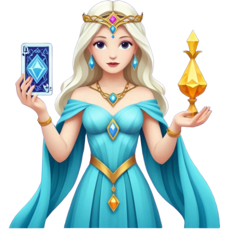 fantasy magic goddess tarot card low poly emoji