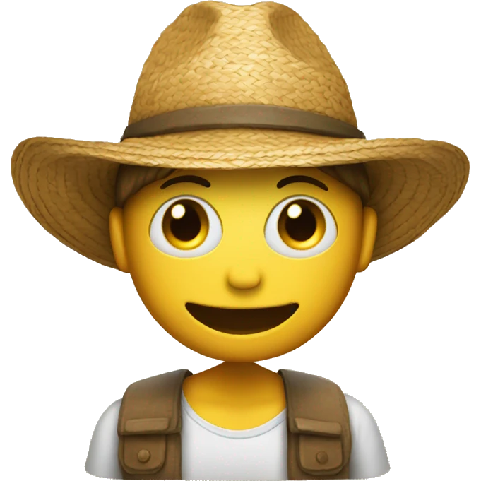 emoji in love and straw hat on head emoji