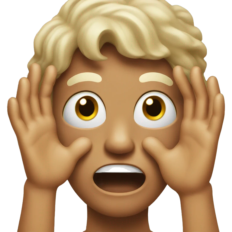 Frighten face with hands covered  emoji
