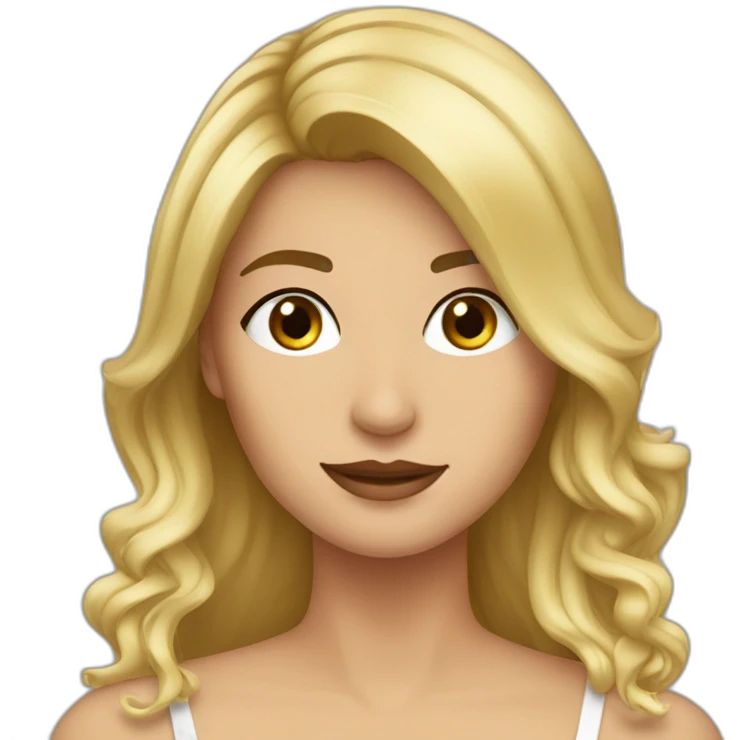 Italienne brune mèche blonde no neck emoji