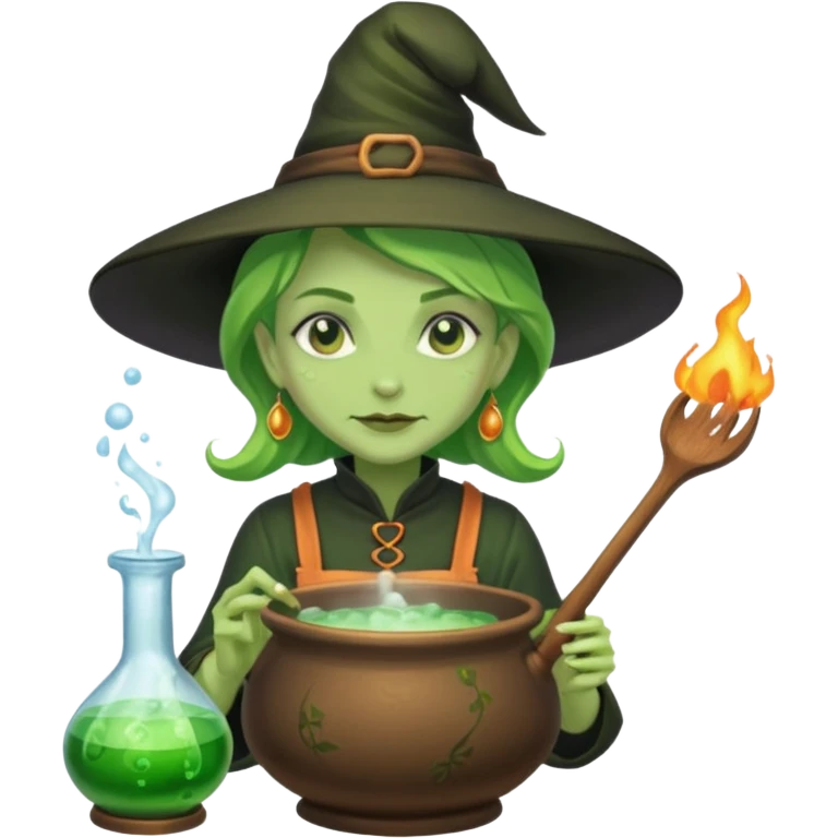 green witch cooking potion emoji