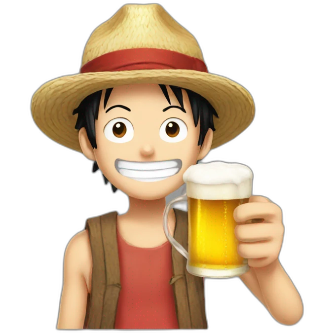 luffy drink beer emoji
