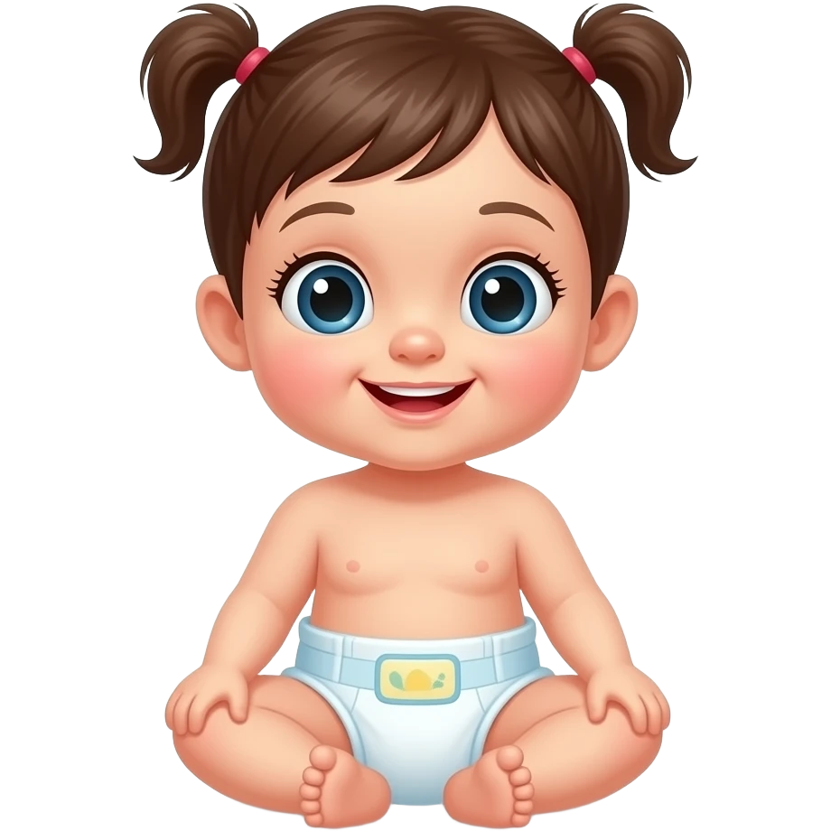 Baby girl wearing diaper emoji