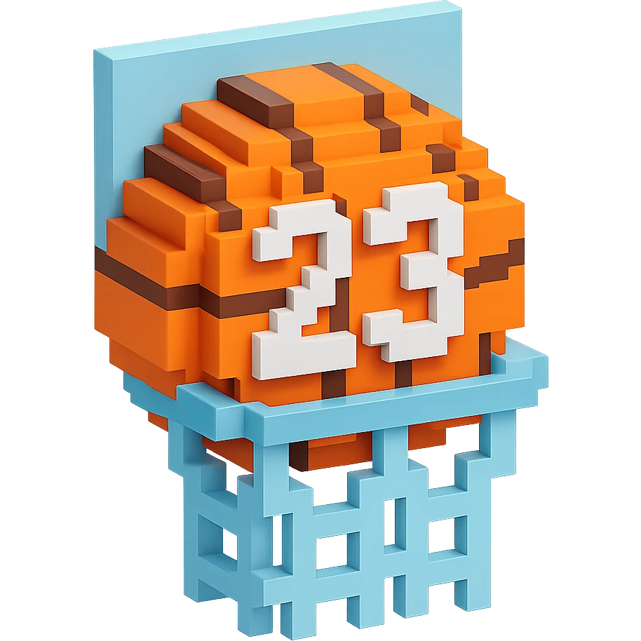 баскетбольный мяч с надписью "23" в сетке, no background emoji