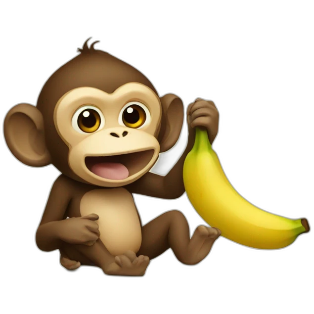 Monkey eating banana emoji