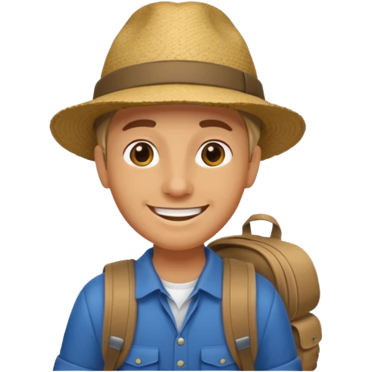 foreign tour guide with bagpack emoji
