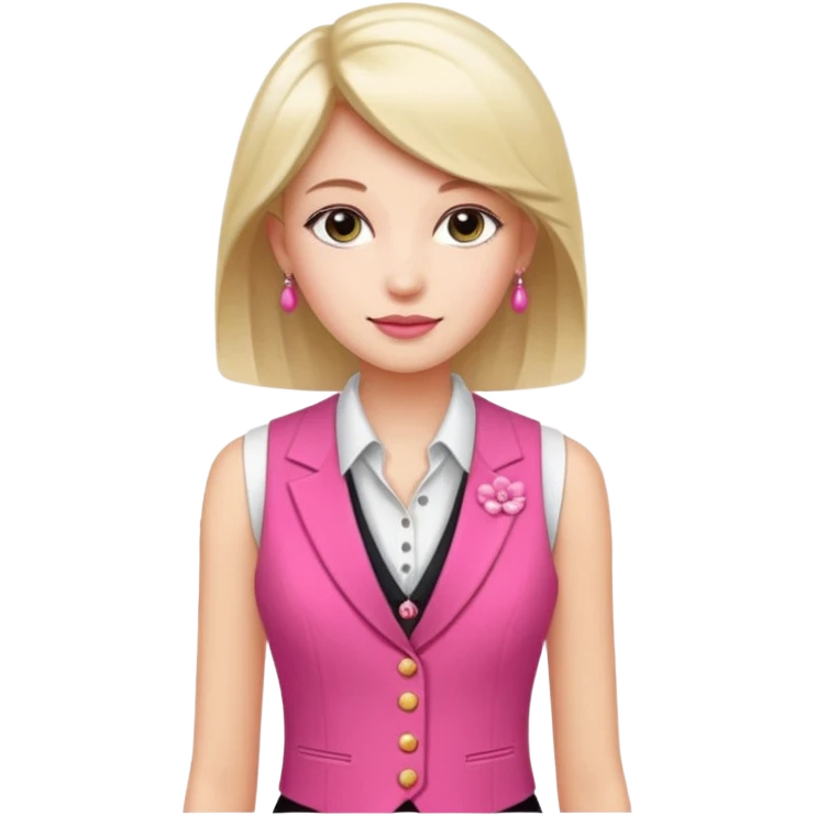 a stylish women’s vest, sleeveless, elegant and decorative design, in a bright pink color with small cute details, feminine and fancy look, no background emoji