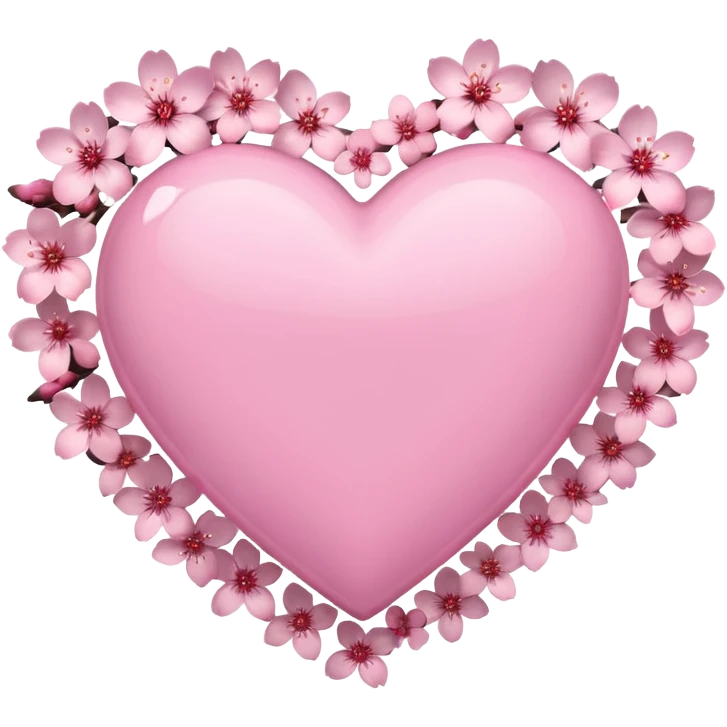 pink heart surrounded by sakura petals emoji