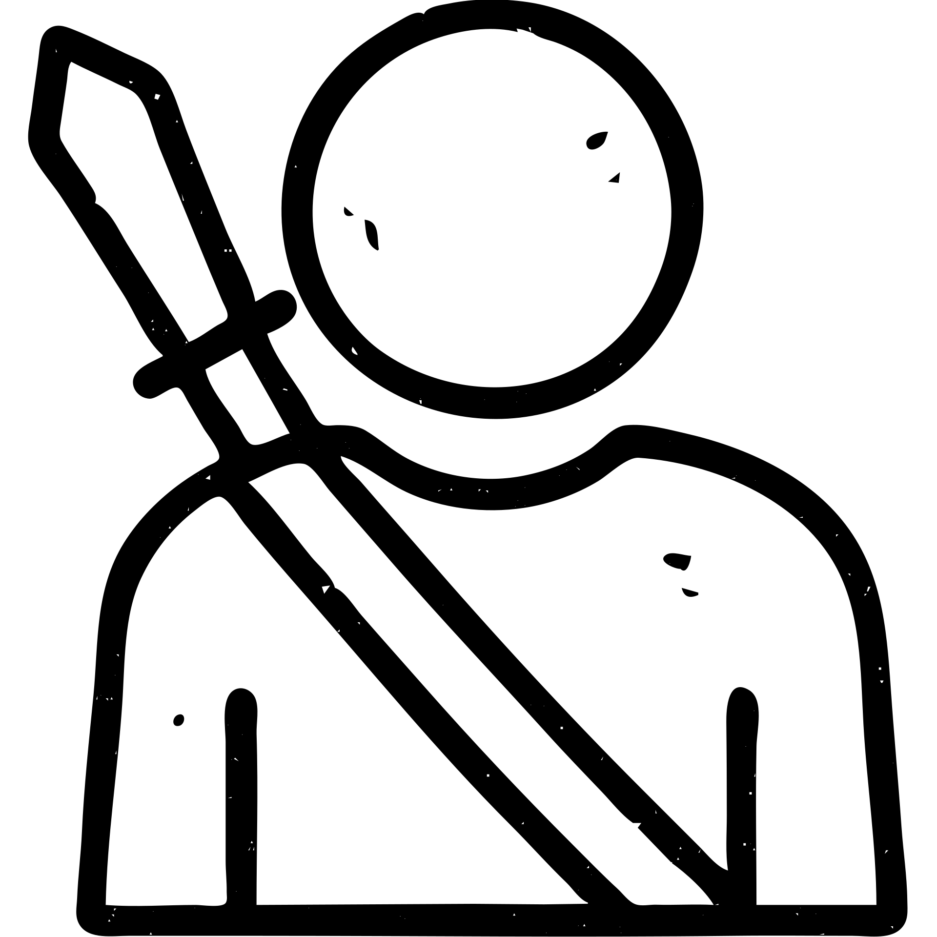 minimalist outlined icon representing Player for DnD TTRPGs with worn and distressed effect emoji