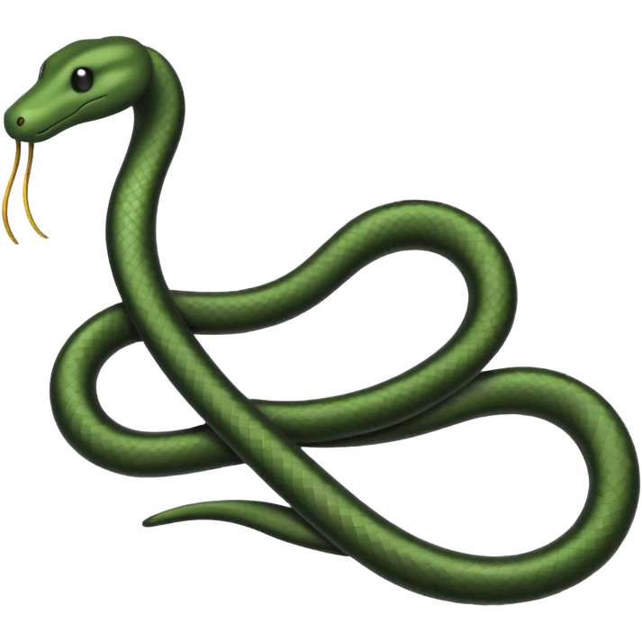 Minimalist emoji-style sticker of a bent paperclip shaped like a snake, wrapping onto itself. Thin black silhouette, no texture. emoji