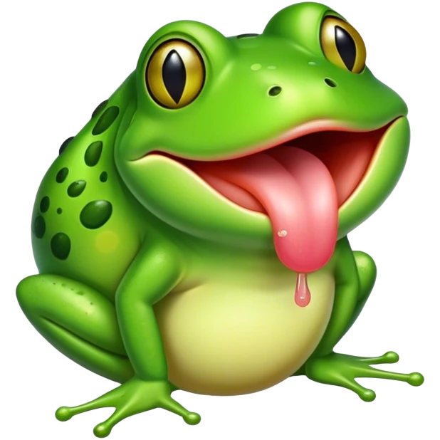 tongue with a frog on it emoji