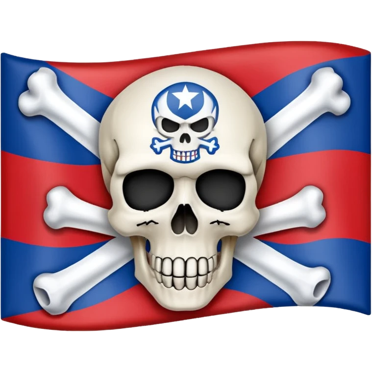 создай флаг республики сербской с черепеом по середине emoji