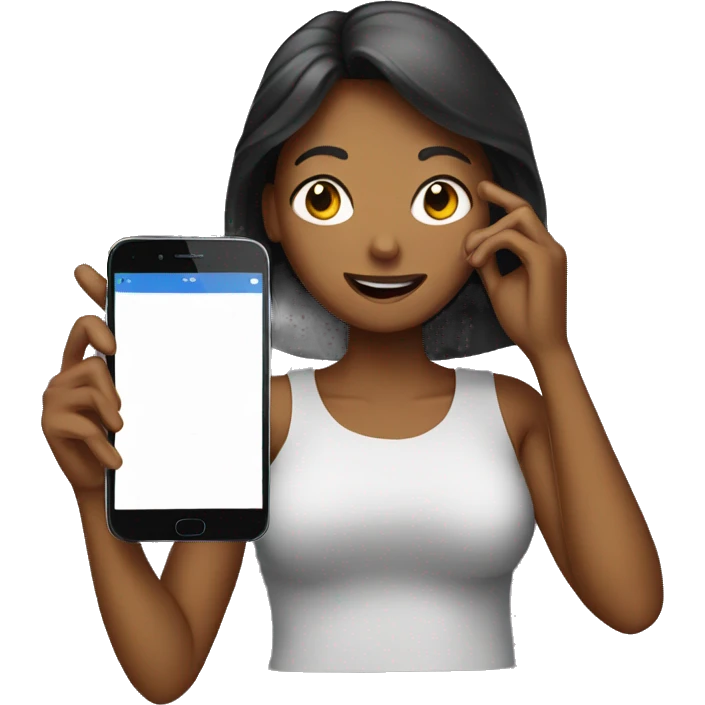 woman showing big phone emoji
