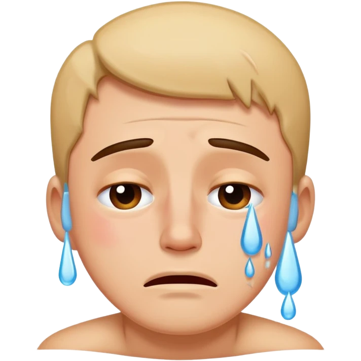 A man lying in his tears and crying  emoji