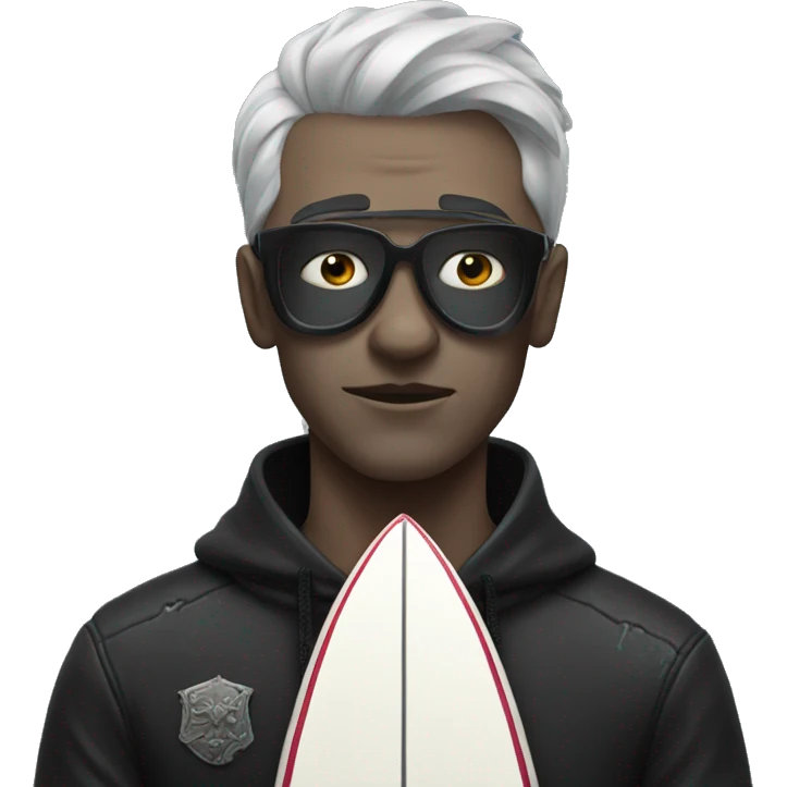 Goth surfing  emoji