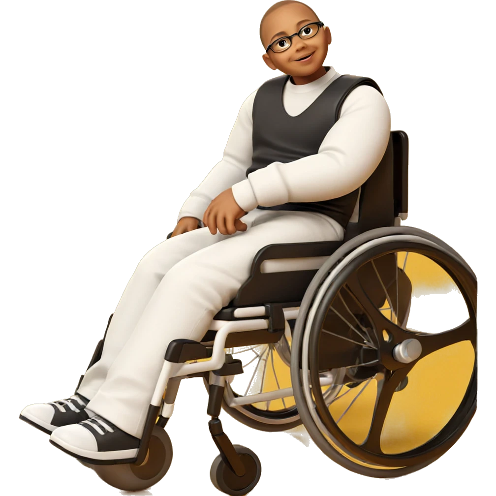 bald boy in a wheelchair emoji