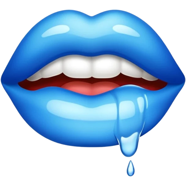 Blue lip print emoji