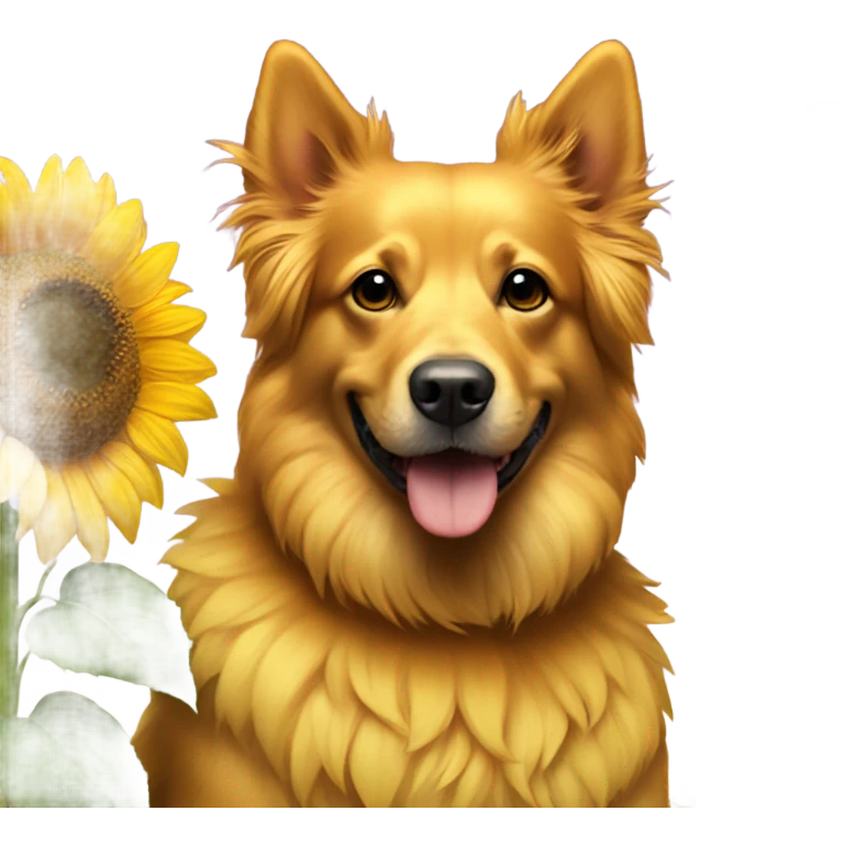 Dog with sunflower emoji