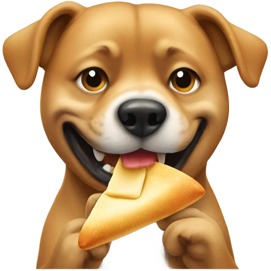 Dog eating fortune cookie emoji