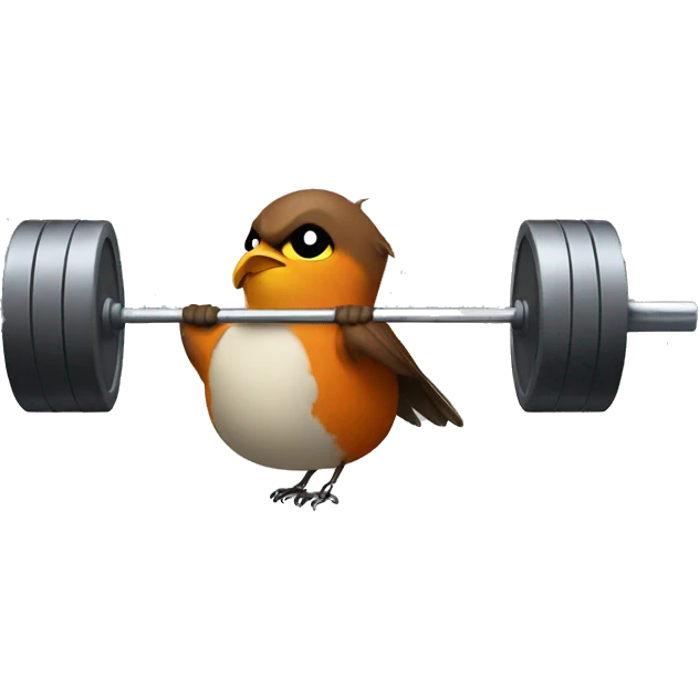 Robin from batman Lifting a barbell over head emoji