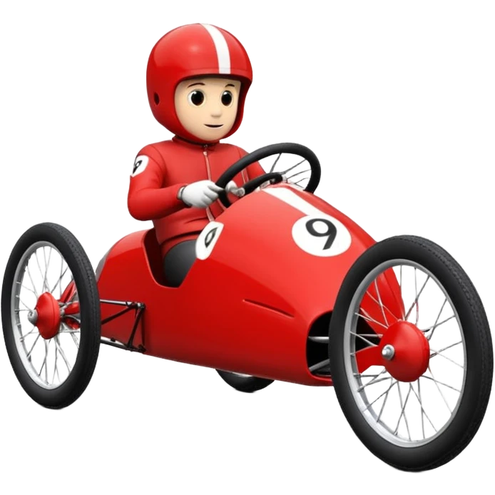 1934 Alpha Romeo racing retro cyclekart with advanced suspension and steering system  emoji