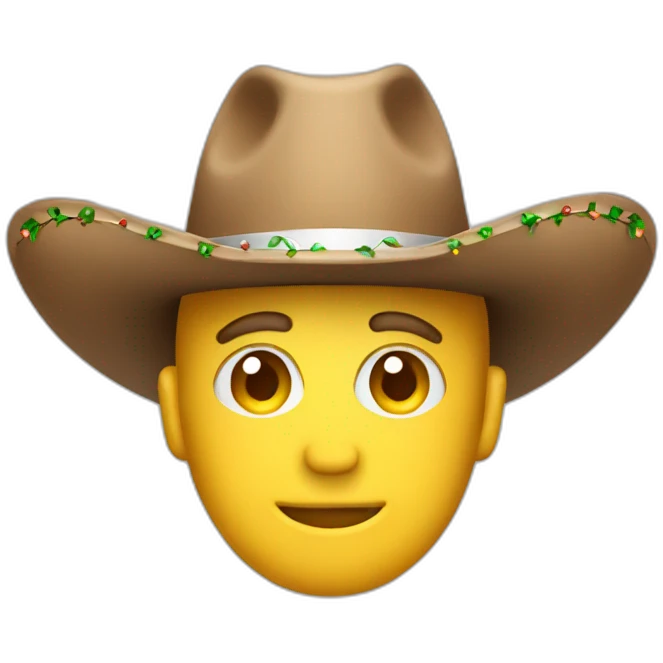 Christmas themed cowboy hat emoji